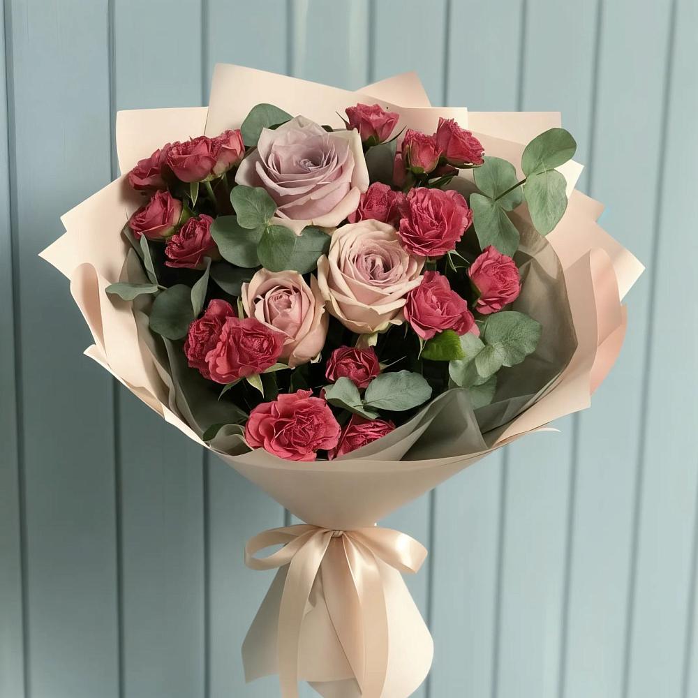 Букет цветов из: Гвоздики и Розы в Бежаницы