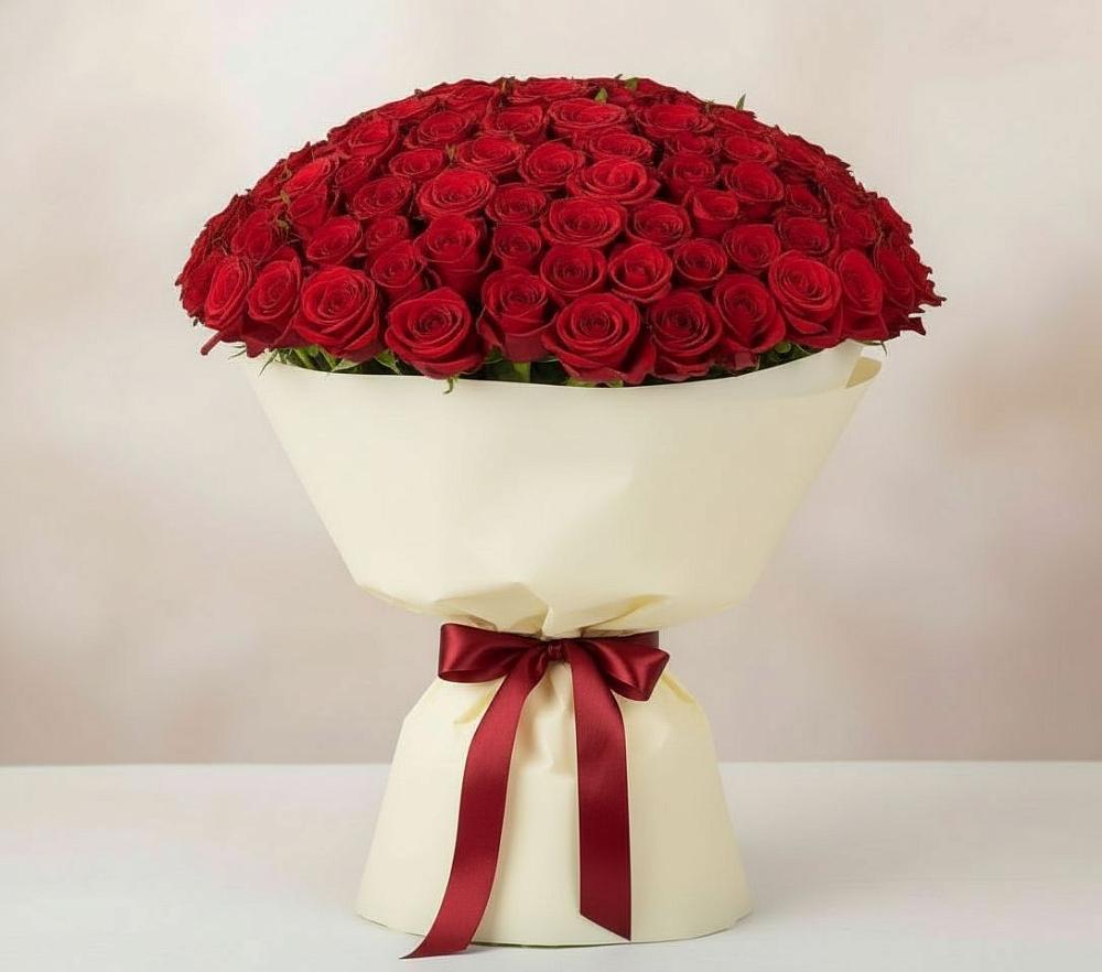 Букет 101 Красная роза Милано в Бежаницы