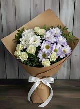 Букет цветов из:  Хризантемы и Розы в Бежаницы