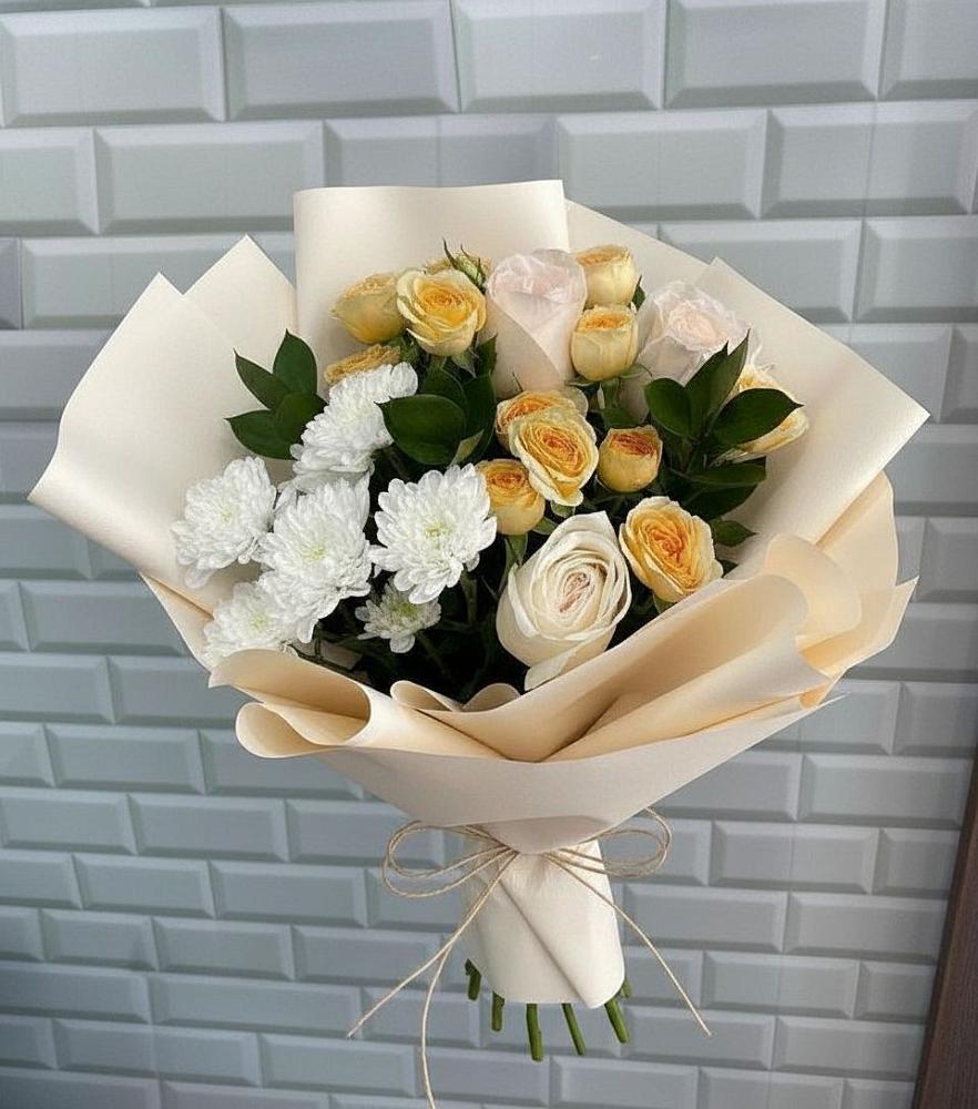 Букет цветов из: Розы и Хризантемы в Бежаницы