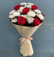 Букет цветов из:  Розы и Хризантемы в Бежаницы