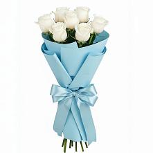 Букет 7 белых роз Проуд в Бежаницы