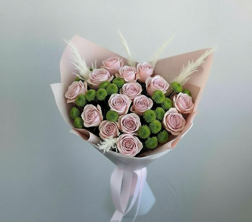 Букет цветов из: Розы и Хризантемы в Бежаницы