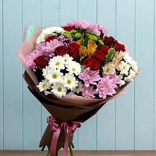 Букет цветов из:  Розы, Хризантемы и Альстромерии в Бежаницы