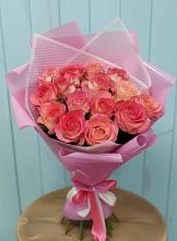 Букет 15 Розовых роз Равель в Бежаницы