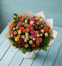 Букет Микс из разноцветных кустовых роз #REPLACE_PRED# Бежаницы